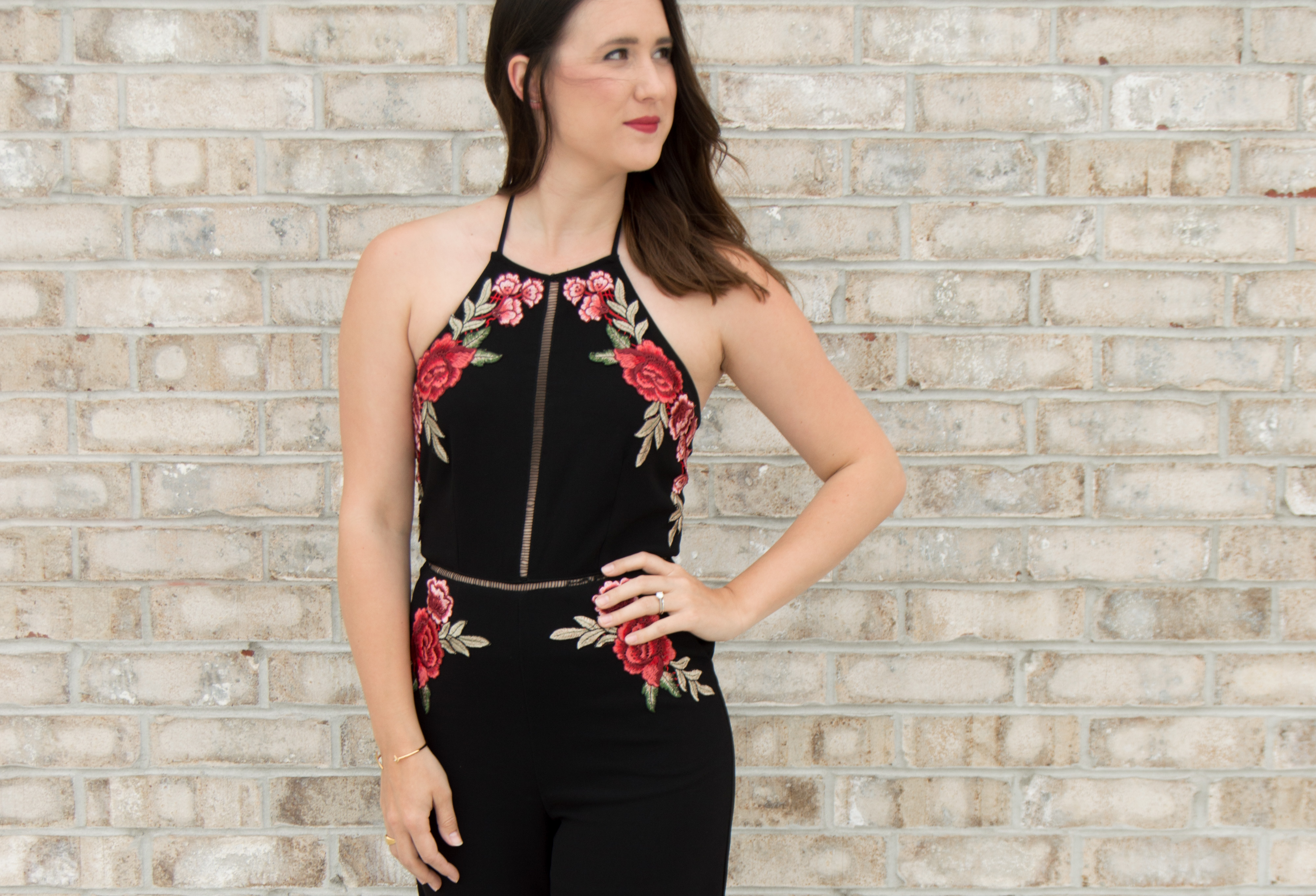 gianni bini floral embroidered jumpsuit | women's fashion