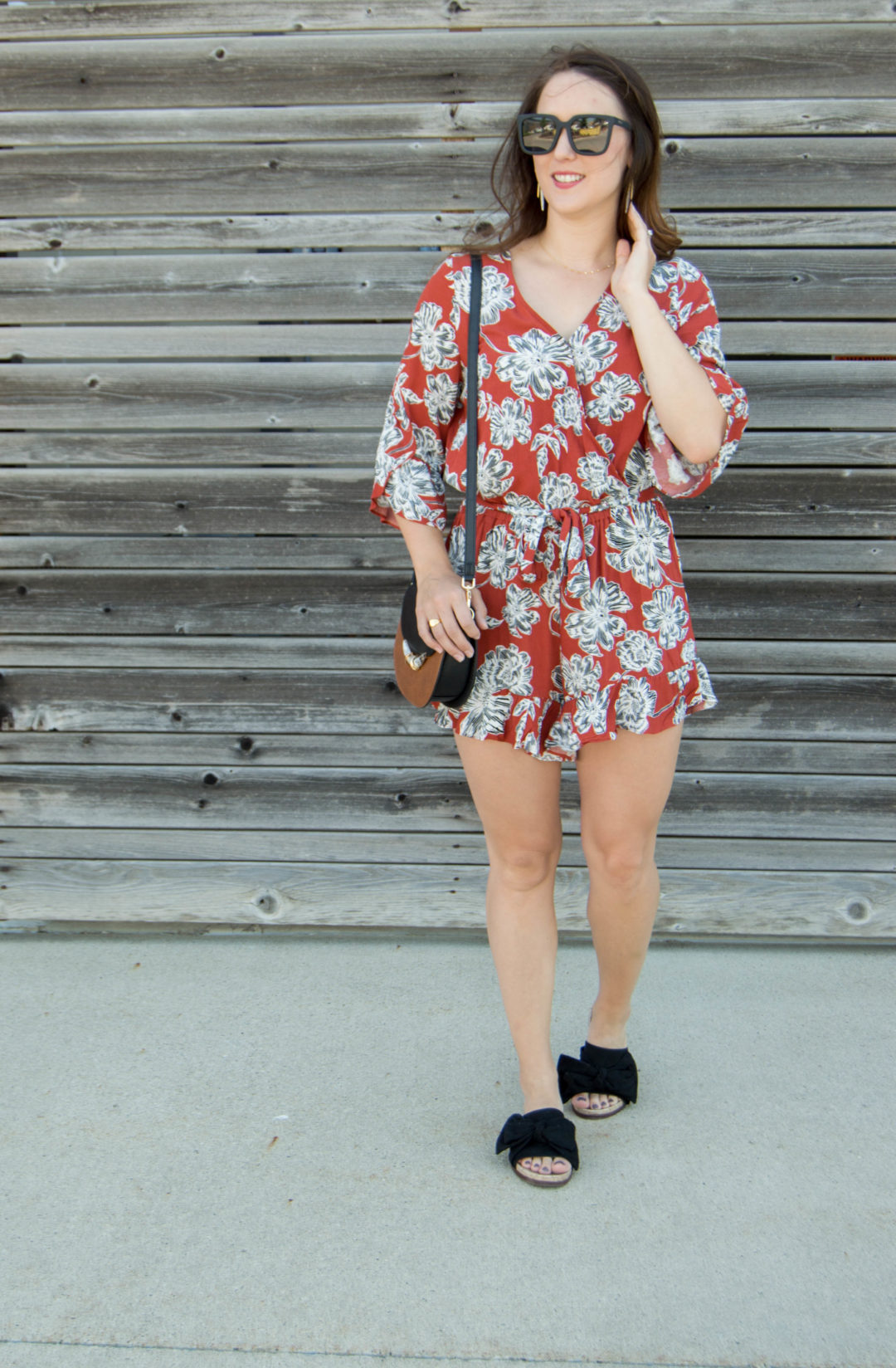 floral romper | who what wear | casual summer fashion