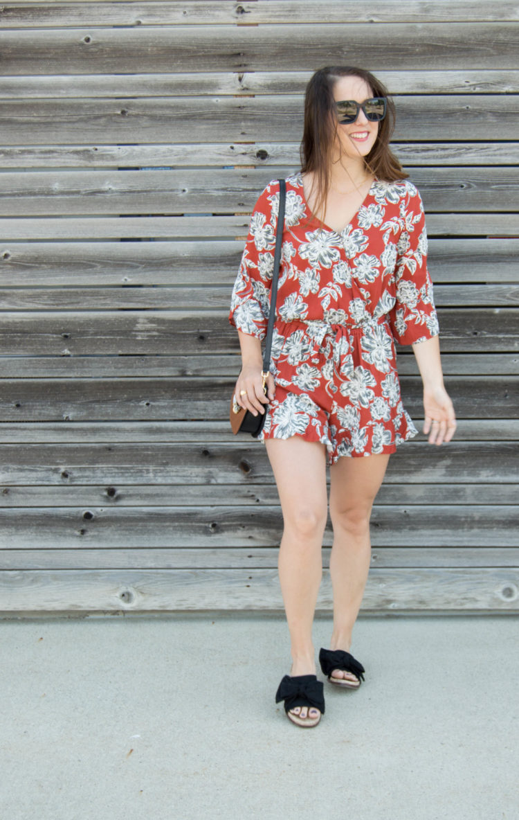 floral romper | who what wear | casual summer fashion