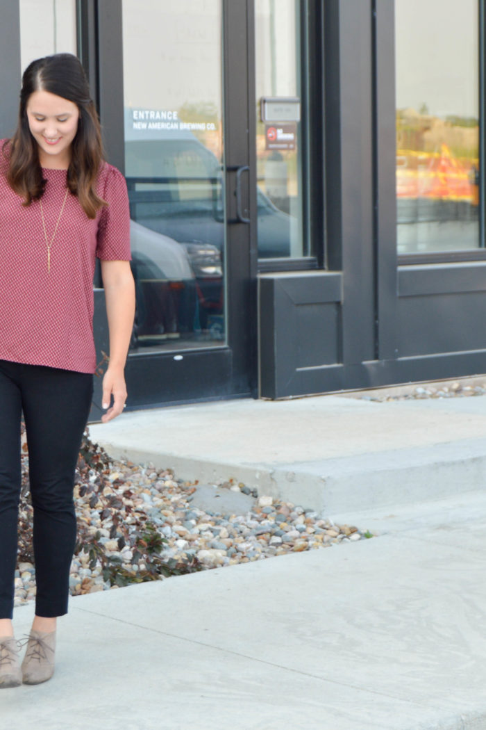 the perfect burgundy top for fall.