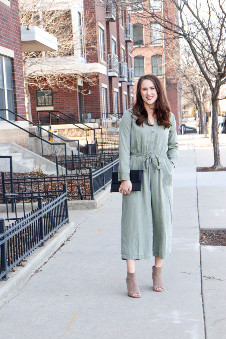 green utility jumpsuit - old navy