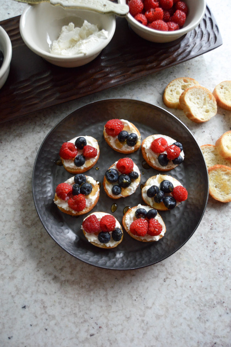 Fruit and Goat Cheese Crostini - 4th of July Recipes