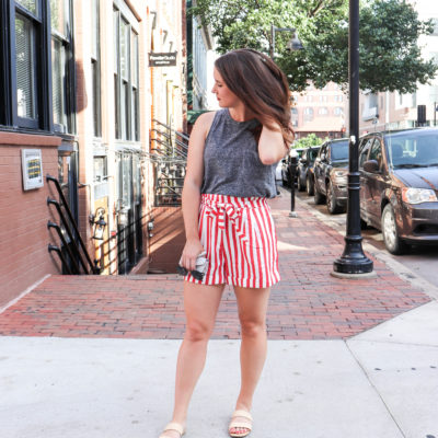 H&M Striped Shorts - 4th of July Outfit (6)