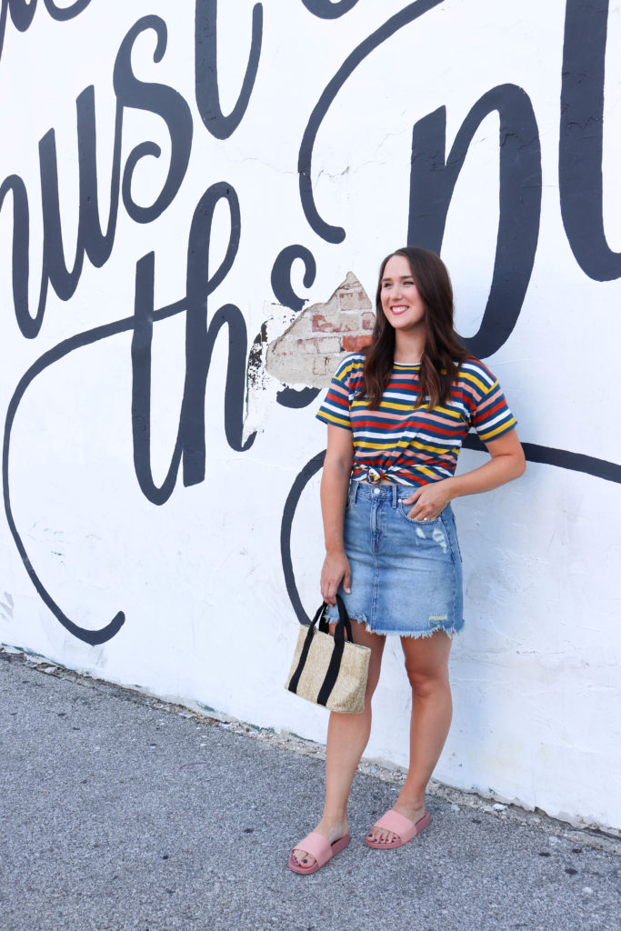 How The Denim Skirt Still Works 90s Trends Pointed North