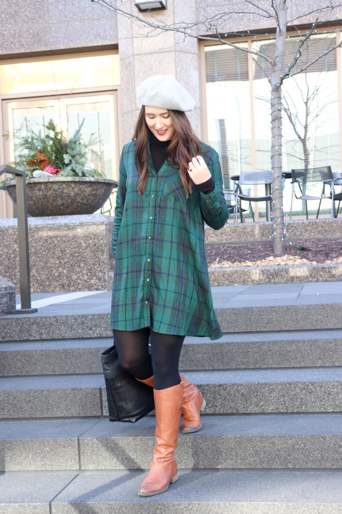 The Very Best Plaid Shirt Dress - Winter Fashion | Pointed North