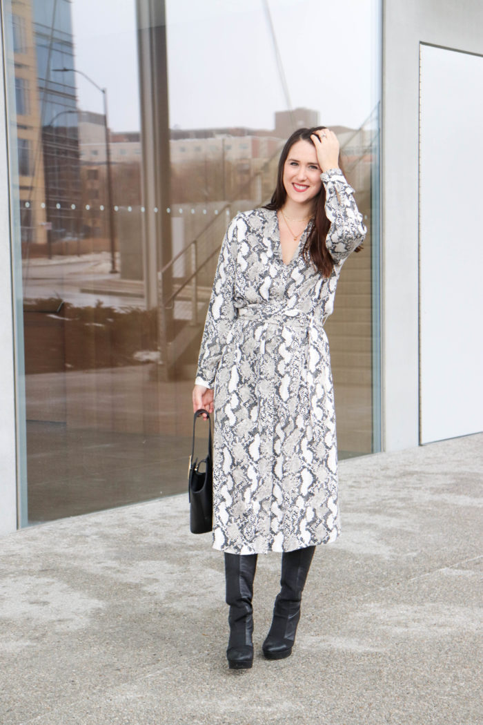 A Snake Print Dress for Date Night - Pointed North