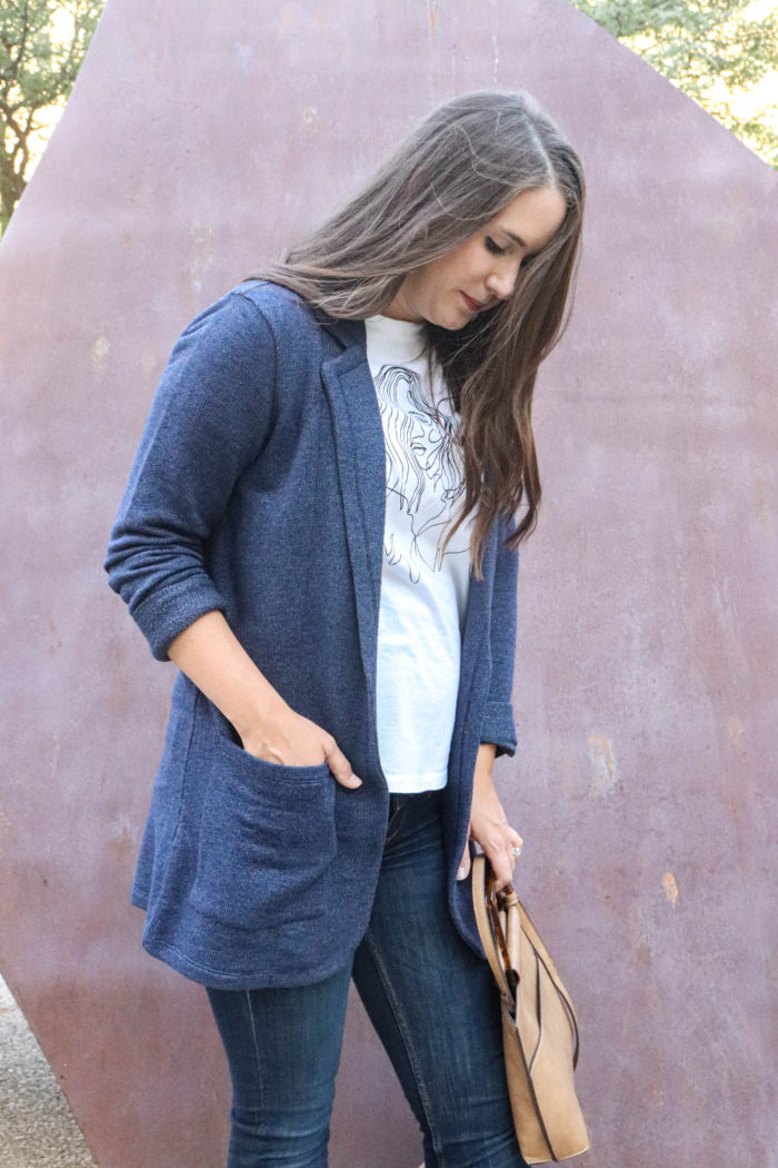 A Practical Navy Blue Blazer