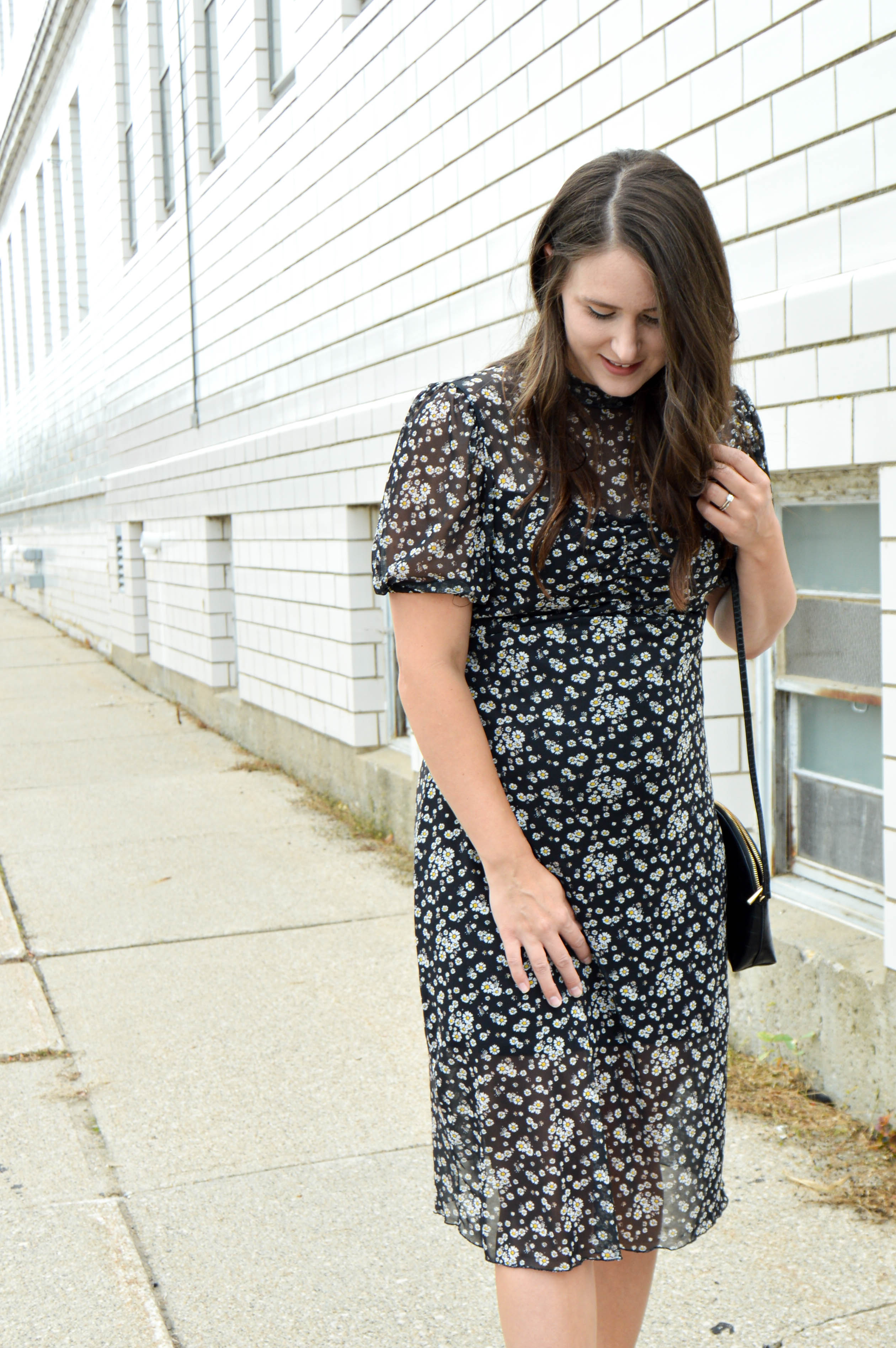 A Last Minute Dress Success - Black Floral Dress - Pointed North