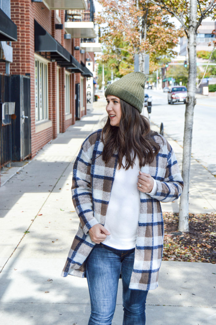 The Irresistible Plaid Sweater Coat